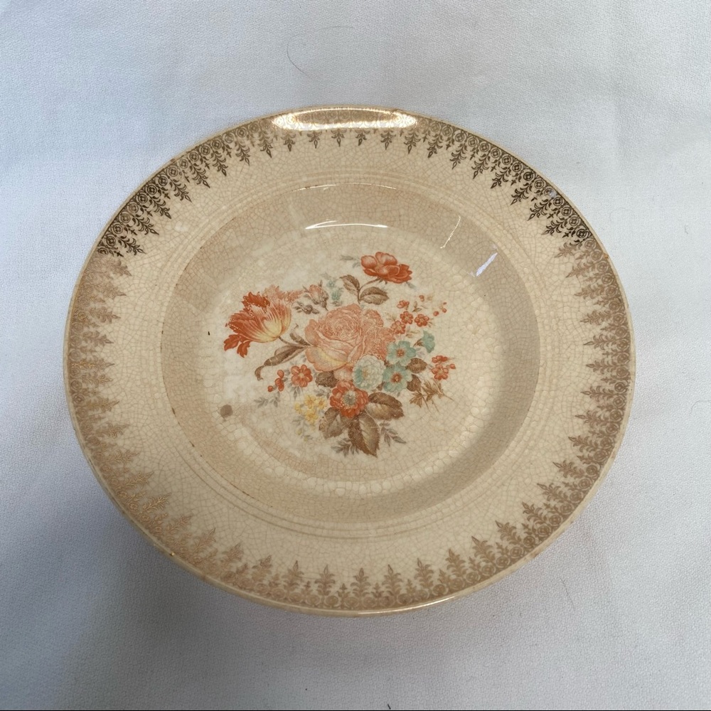 Vintage Symphony By Salem 23 Karat Gold Rimmed 9” Dinner Plates Granny Ohio